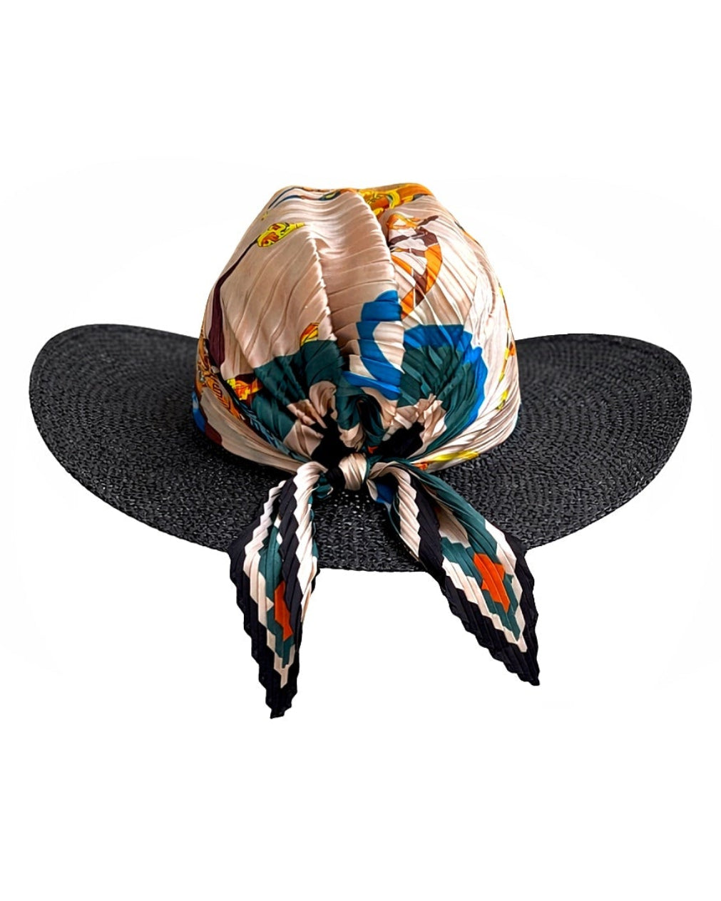 Newport Air straw hat with silk scarf, designed for lightweight summer wear with a modern coastal silhouette.