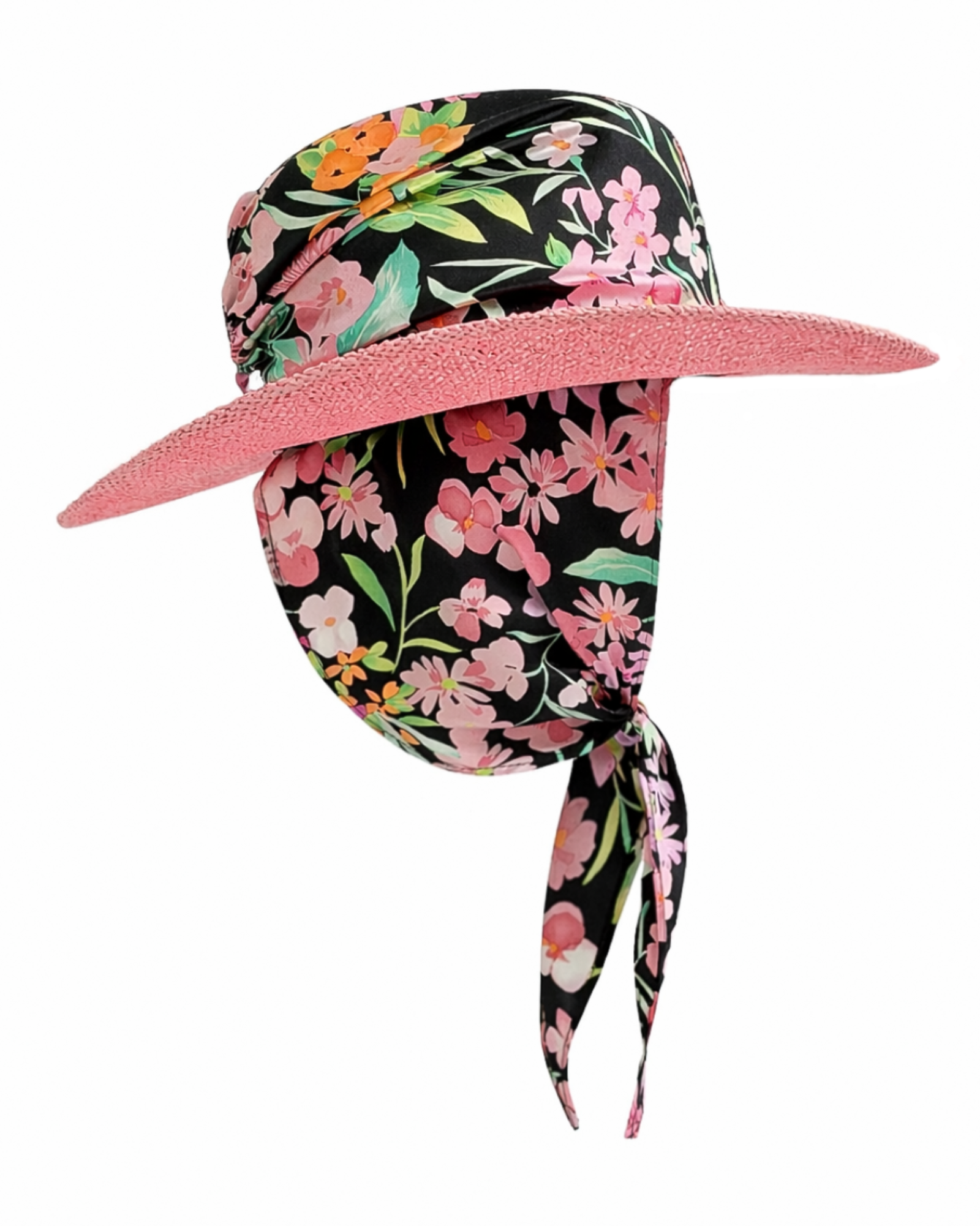 Tokyo Bloom straw hat with silk scarf, inspired by modern minimalism and refined urban elegance, Tamar Tsomaia