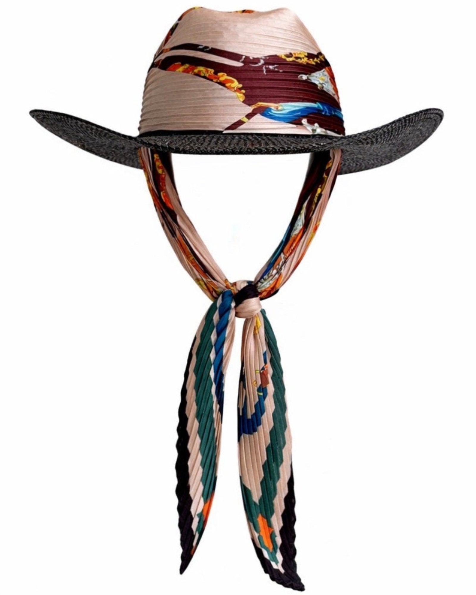 Newport Air straw hat with silk scarf, designed for lightweight summer wear with a modern coastal silhouette.