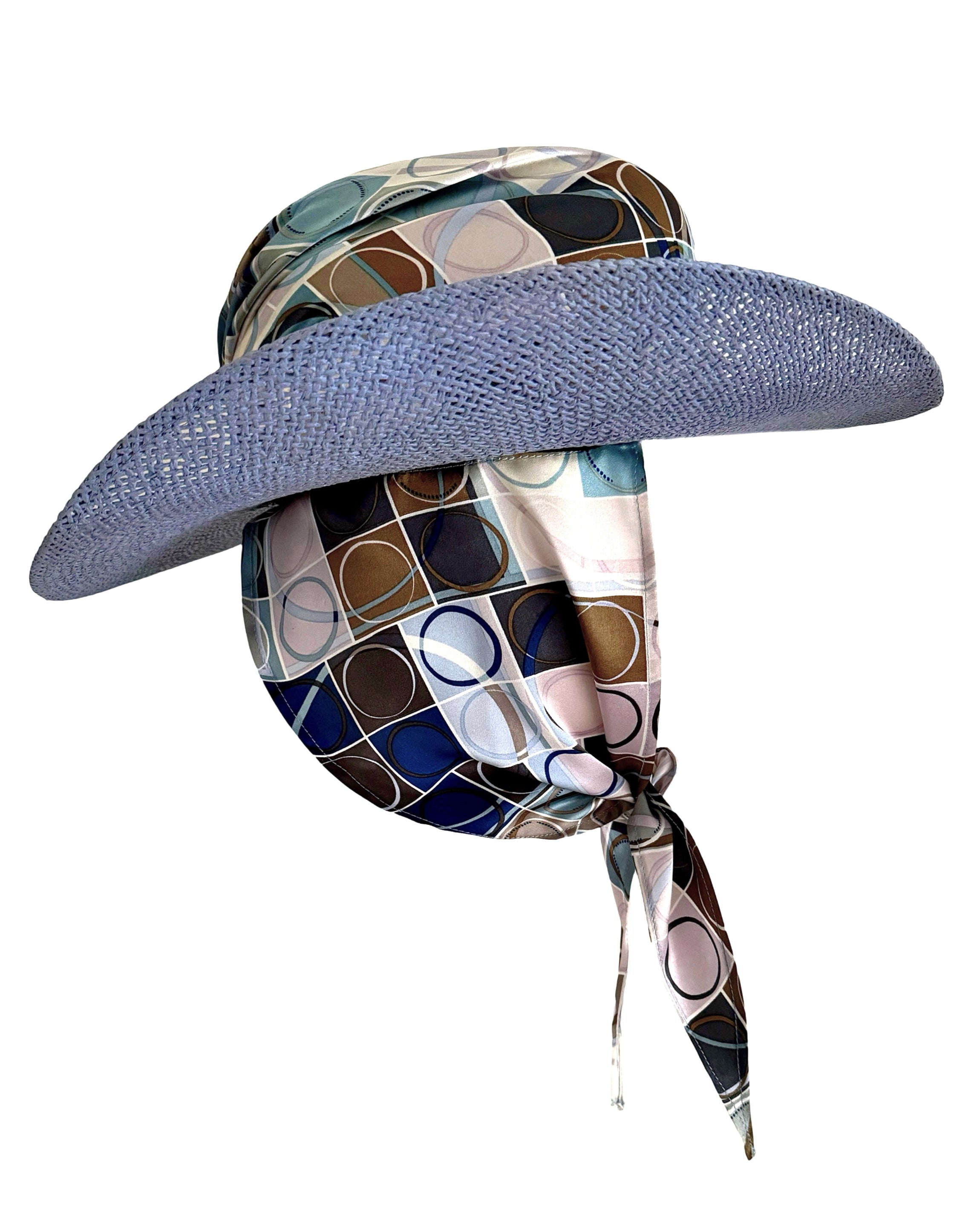 Monaco Muse straw hat with silk scarf, inspired by Riviera sophistication and effortless modern elegance.